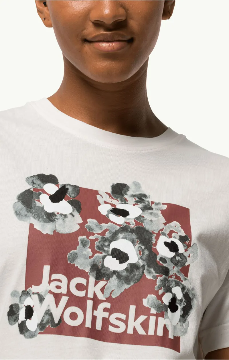 Jack Wolfskin Florell Box T-Shirt Womens in Egret-3